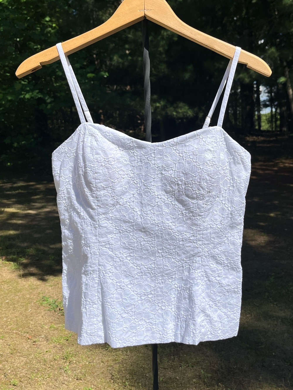 2015 Lilly Pulitzer McCallum White Daisy Lace Tank Top Size 6 Summer Preppy